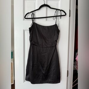 Reformation Black Mini Dress with Spaghetti Straps SILK